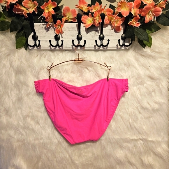 OP Raspberry Ruched Laser Cut Out Bikini Bottoms - Picture 2 of 7